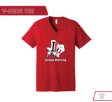 09 Lovejoy Wrestling 50 50 Cotton V-Neck SS T-Shirt