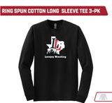 91 Lovejoy Wrestling Ring Spun Cotton LS T-Shirt-3-Pack